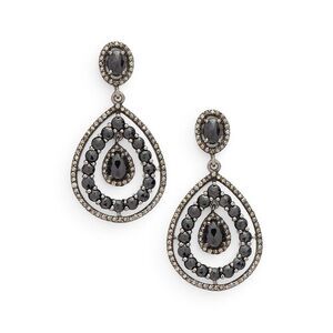 Bavna Silver Drop Earrings